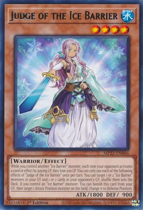 Judge of the Ice Barrier MP22-EN066 Yu-Gi-Oh card from 2022 Tin of the Pharaoh's Gods