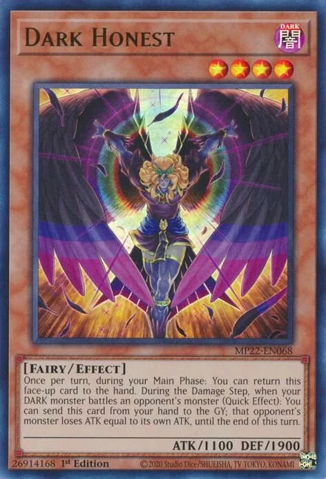 Dark Honest MP22-EN068 Yu-Gi-Oh card from 2022 Tin of the Pharaoh's Gods