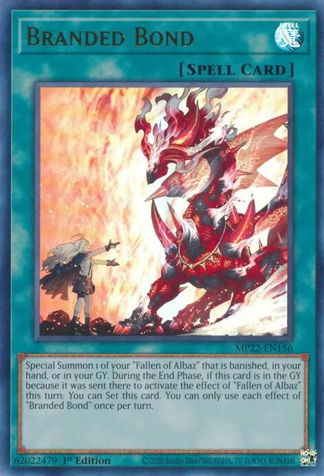 Branded Bond MP22-EN156 Yu-Gi-Oh card from 2022 Tin of the Pharaoh's Gods