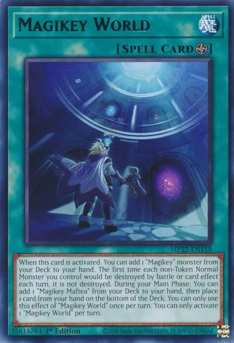 Magikey World MP22-EN158 Yu-Gi-Oh card from 2022 Tin of the Pharaoh's Gods