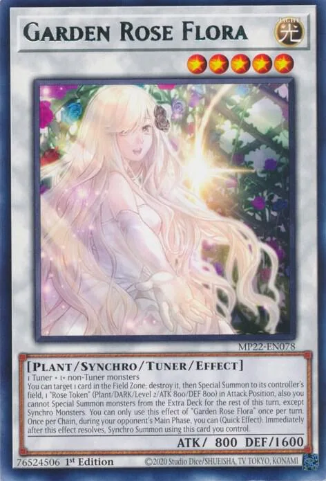 Garden Rose Flora MP22-EN078 Yu-Gi-Oh card from 2022 Tin of the Pharaoh's Gods