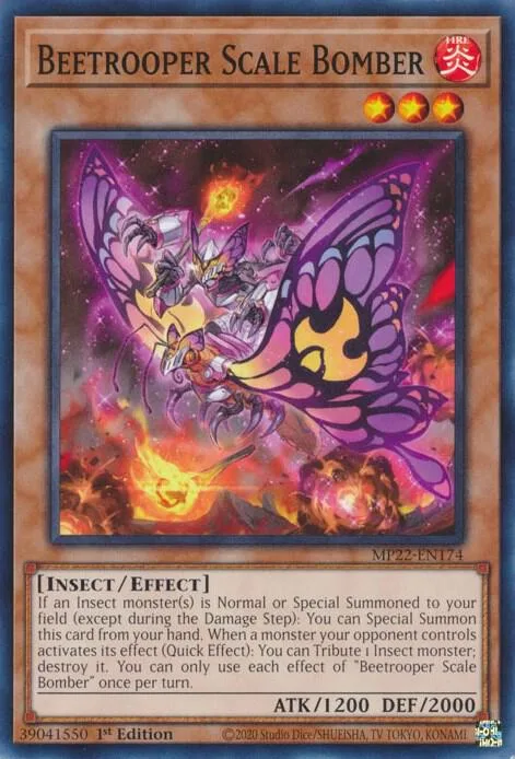 Beetrooper Scale Bomber MP22-EN174 Yu-Gi-Oh card from 2022 Tin of the Pharaoh's Gods