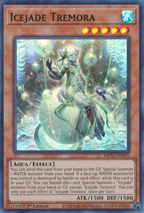 Icejade Tremora MP22-EN191 Yu-Gi-Oh card from 2022 Tin of the Pharaoh's Gods