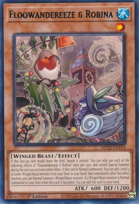 Floowandereeze & Robina MP22-EN194 Yu-Gi-Oh card from 2022 Tin of the Pharaoh's Gods
