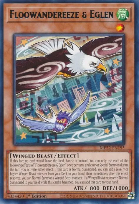 Floowandereeze & Eglen MP22-EN195 Yu-Gi-Oh card from 2022 Tin of the Pharaoh's Gods