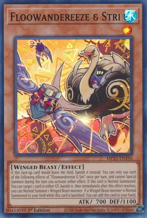 Floowandereeze & Stri MP22-EN196 Yu-Gi-Oh card from 2022 Tin of the Pharaoh's Gods