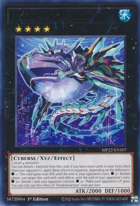 Pendransaction MP22-EN107 Yu-Gi-Oh card from 2022 Tin of the Pharaoh's Gods