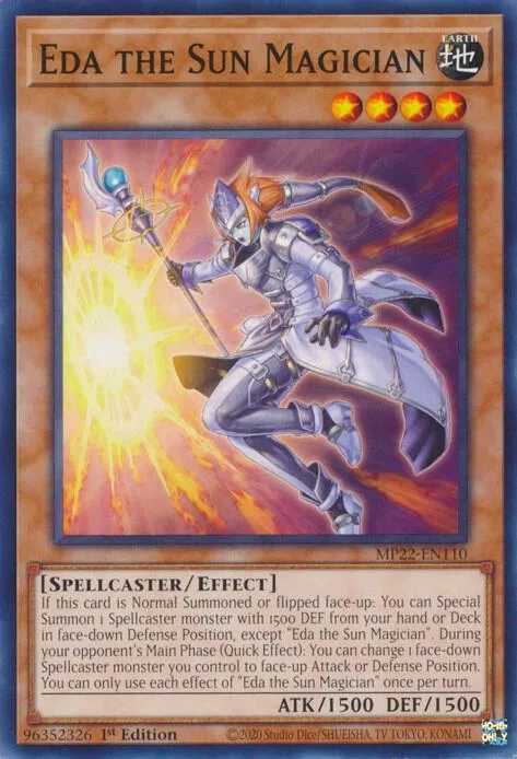 Eda the Sun Magician MP22-EN110 Yu-Gi-Oh card from 2022 Tin of the Pharaoh's Gods
