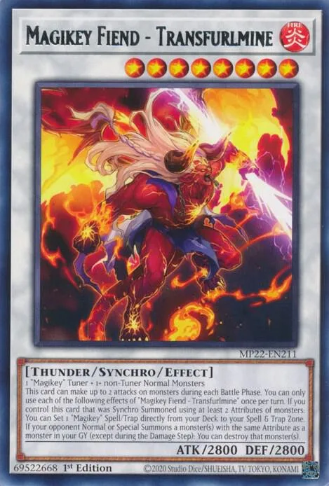 Magikey Fiend - Transfurlmine MP22-EN211 Yu-Gi-Oh card from 2022 Tin of the Pharaoh's Gods
