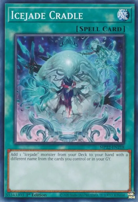 Icejade Cradle MP22-EN218 Yu-Gi-Oh card from 2022 Tin of the Pharaoh's Gods