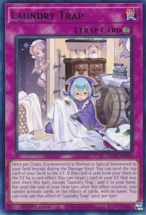 Laundry Trap MP22-EN231 Yu-Gi-Oh card from 2022 Tin of the Pharaoh's Gods