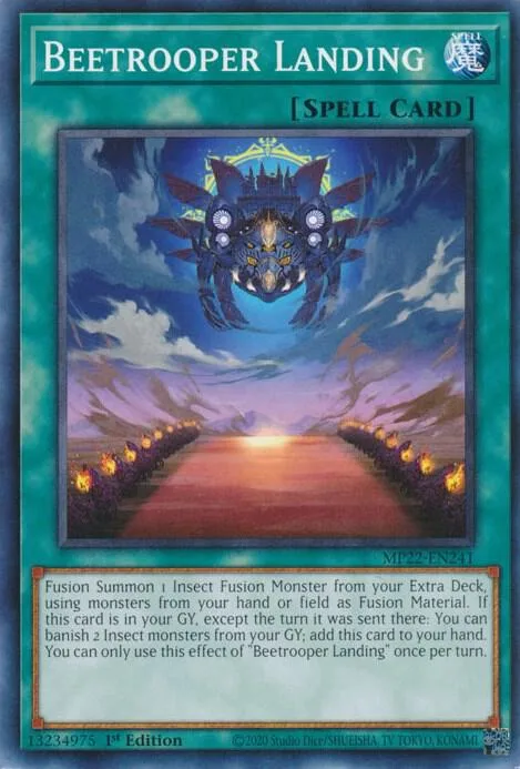 Beetrooper Landing MP22-EN241 Yu-Gi-Oh card from 2022 Tin of the Pharaoh's Gods