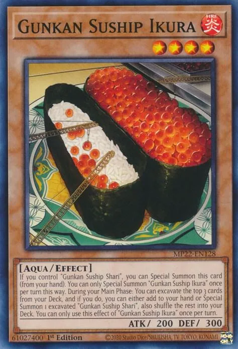 Gunkan Suship Ikura MP22-EN128 Yu-Gi-Oh card from 2022 Tin of the Pharaoh's Gods