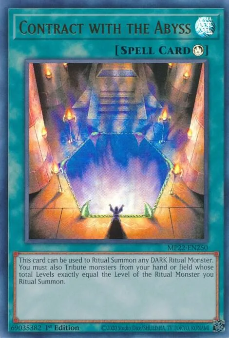 Contract with the Abyss MP22-EN250 Yu-Gi-Oh card from 2022 Tin of the Pharaoh's Gods