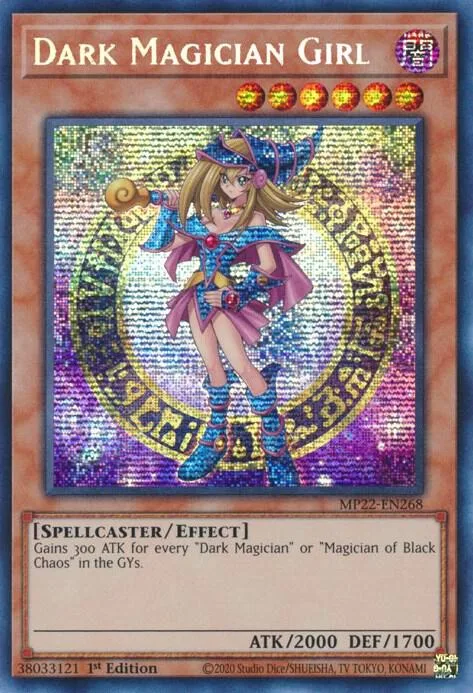 Dark Magician Girl MP22-EN268 Yu-Gi-Oh card from 2022 Tin of the Pharaoh's Gods