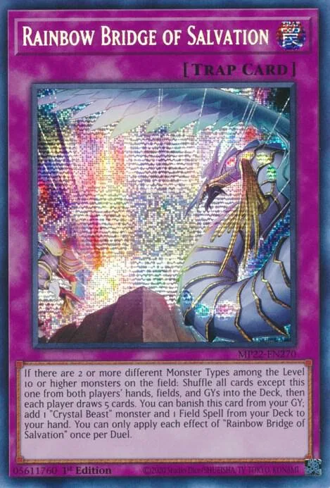Rainbow Bridge of Salvation MP22-EN270 Yu-Gi-Oh card from 2022 Tin of the Pharaoh's Gods