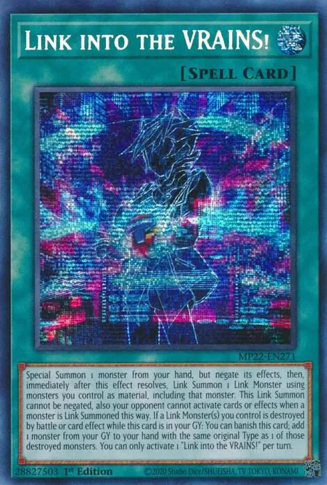 Link into the VRAINS! MP22-EN271 Yu-Gi-Oh card from 2022 Tin of the Pharaoh's Gods