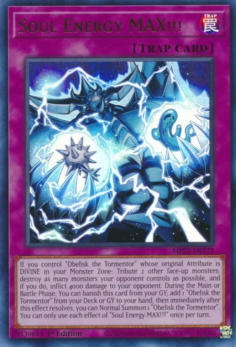 Soul Energy MAX!!! MP22-EN272 Yu-Gi-Oh card from 2022 Tin of the Pharaoh's Gods