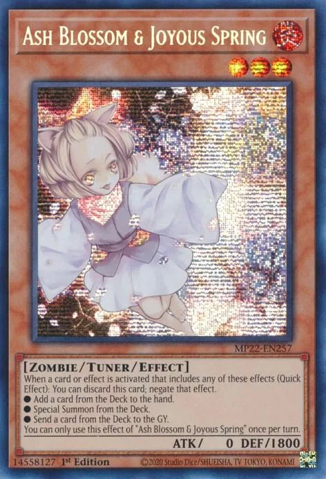 Ash Blossom & Joyous Spring MP22-EN257 Yu-Gi-Oh card from 2022 Tin of the Pharaoh's Gods