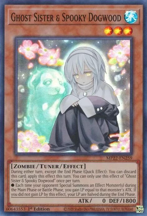 Ghost Sister & Spooky Dogwood MP22-EN259 Yu-Gi-Oh card from 2022 Tin of the Pharaoh's Gods