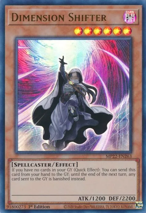 Dimension Shifter MP22-EN263 Yu-Gi-Oh card from 2022 Tin of the Pharaoh's Gods