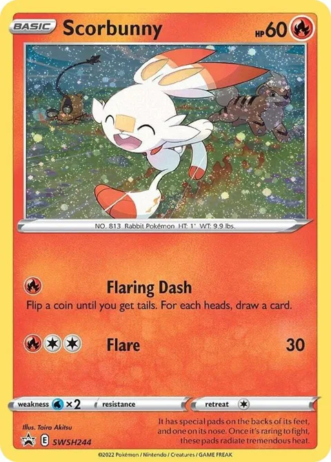 Scorbunny - SWSH244 Cosmos Holo #SWSH244 Holofoil Pokémon card from Sword & Shield Promo Cards