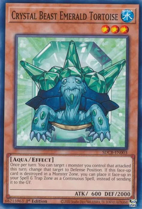 Crystal Beast Emerald Tortoise SDCB-EN003 Yu-Gi-Oh card from Structure Deck: Legend of the Crystal Beasts