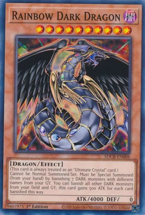 Rainbow Dark Dragon SDCB-EN008 Yu-Gi-Oh card from Structure Deck: Legend of the Crystal Beasts