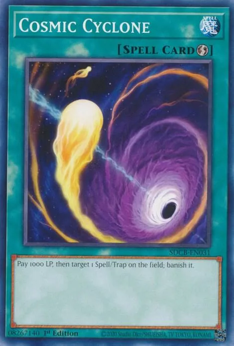 Cosmic Cyclone SDCB-EN031 Yu-Gi-Oh card from Structure Deck: Legend of the Crystal Beasts