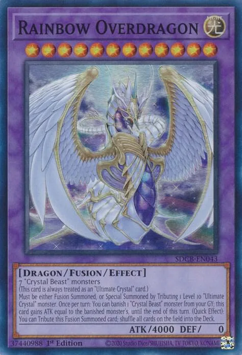 Rainbow Overdragon SDCB-EN043 Yu-Gi-Oh card from Structure Deck: Legend of the Crystal Beasts