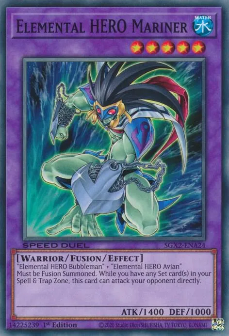 Elemental HERO Mariner SGX2-ENA24 Yu-Gi-Oh card from Speed Duel GX: Midterm Paradox