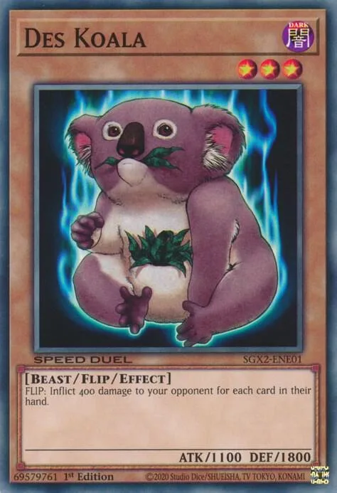 Des Koala SGX2-ENE01 Yu-Gi-Oh card from Speed Duel GX: Midterm Paradox