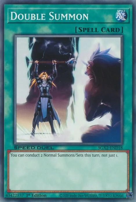 Double Summon SGX2-END18 Yu-Gi-Oh card from Speed Duel GX: Midterm Paradox