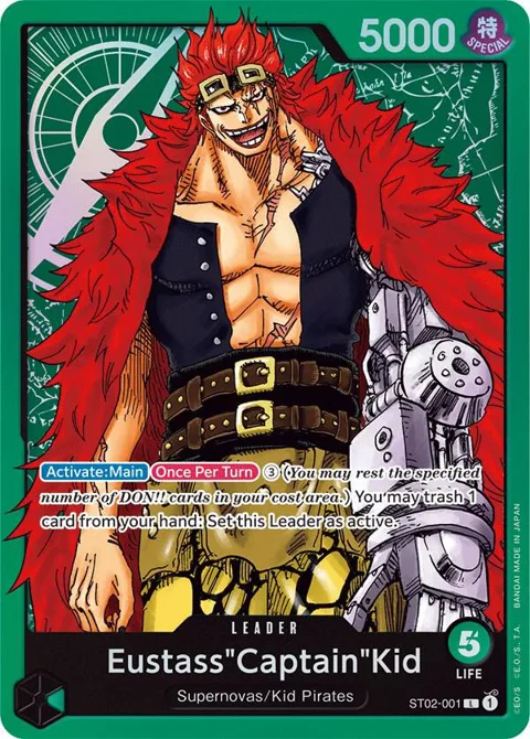 Eustass"Captain"Kid ST02-001 ST02 One Piece card from Starter Deck 2: Worst Generation