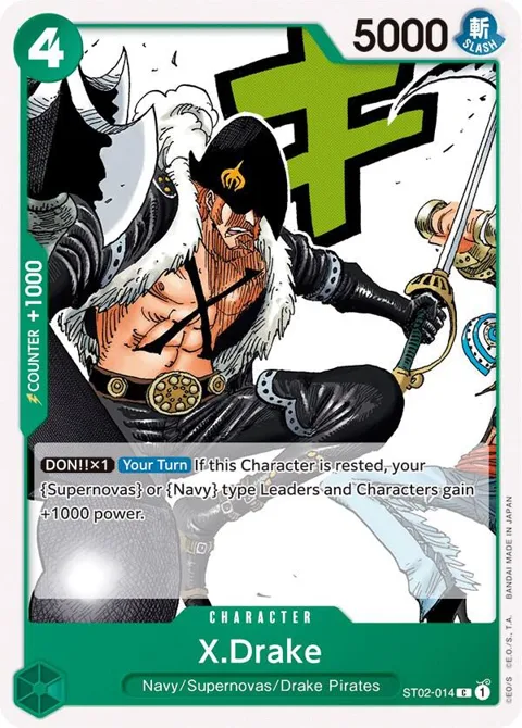 X.Drake ST02-014 ST02 One Piece card from Starter Deck 2: Worst Generation