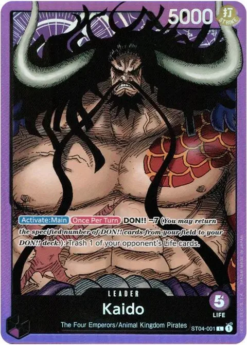 Kaido ST04-001 ST04 One Piece card from Starter Deck 4: Animal Kingdom Pirates