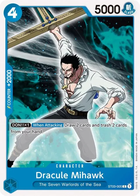 Dracule Mihawk ST03-005 ST03 One Piece card from Starter Deck 3: The Seven Warlords of The Sea
