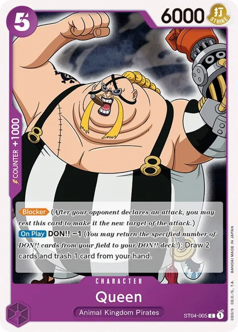 Queen ST04-005 ST04 One Piece card from Starter Deck 4: Animal Kingdom Pirates