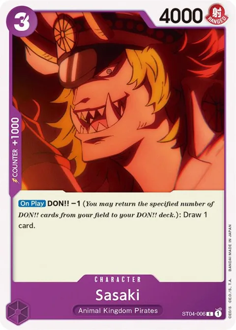 Sasaki ST04-006 ST04 One Piece card from Starter Deck 4: Animal Kingdom Pirates