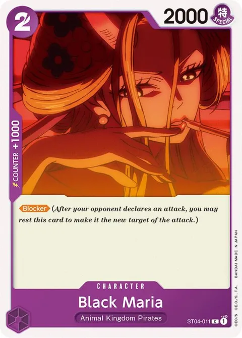 Black Maria ST04-011 ST04 One Piece card from Starter Deck 4: Animal Kingdom Pirates
