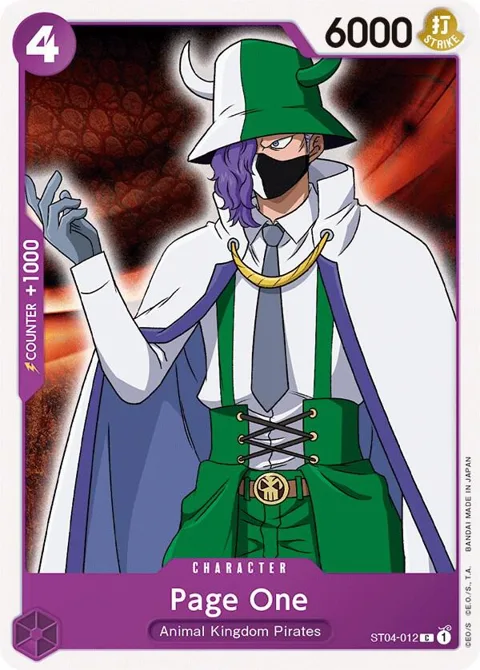 Page One ST04-012 ST04 One Piece card from Starter Deck 4: Animal Kingdom Pirates