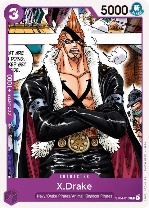 X.Drake ST04-013 ST04 One Piece card from Starter Deck 4: Animal Kingdom Pirates