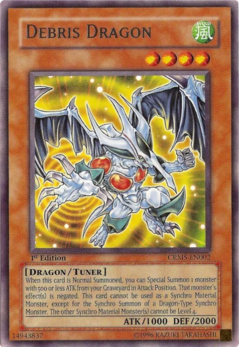 Debris Dragon CRMS-EN002 1st Edition Yu-Gi-Oh card from Crimson Crisis