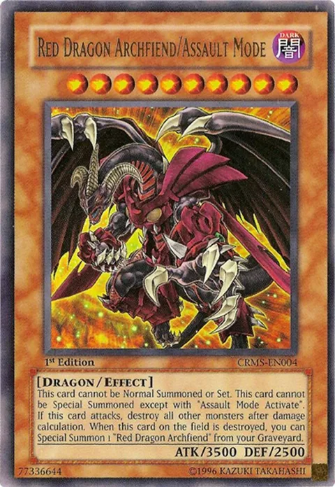 Red Dragon Archfiend/Assault Mode CRMS-EN004 1st Edition Yu-Gi-Oh card from Crimson Crisis