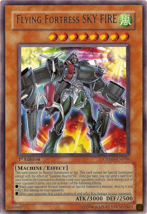 Flying Fortress SKY FIRE CRMS-EN016 1st Edition Yu-Gi-Oh card from Crimson Crisis