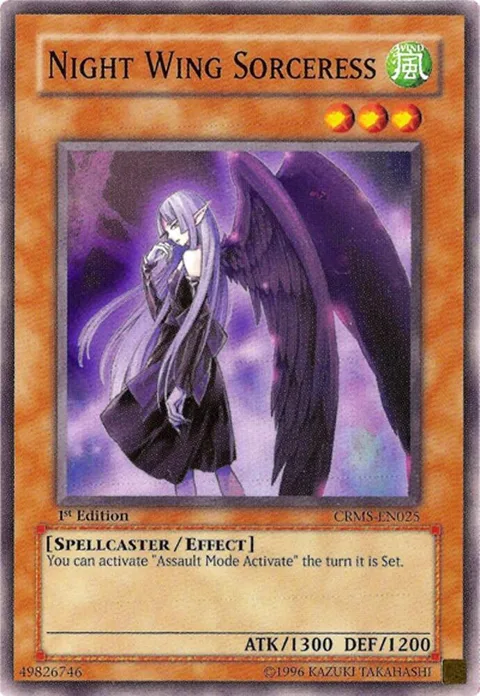 Night Wing Sorceress CRMS-EN025 Unlimited Yu-Gi-Oh card from Crimson Crisis