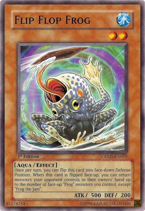 Flip Flop Frog CRMS-EN029 1st Edition Yu-Gi-Oh card from Crimson Crisis