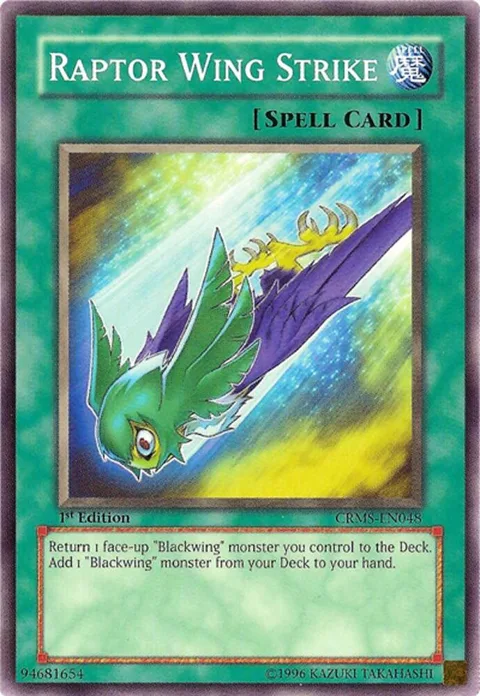 Raptor Wing Strike CRMS-EN048 Unlimited Yu-Gi-Oh card from Crimson Crisis