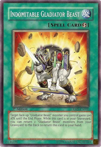 Indomitable Gladiator Beast CRMS-EN056 1st Edition Yu-Gi-Oh card from Crimson Crisis