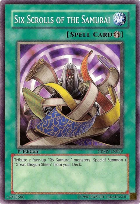 Six Scrolls of the Samurai CRMS-EN059 Unlimited Yu-Gi-Oh card from Crimson Crisis